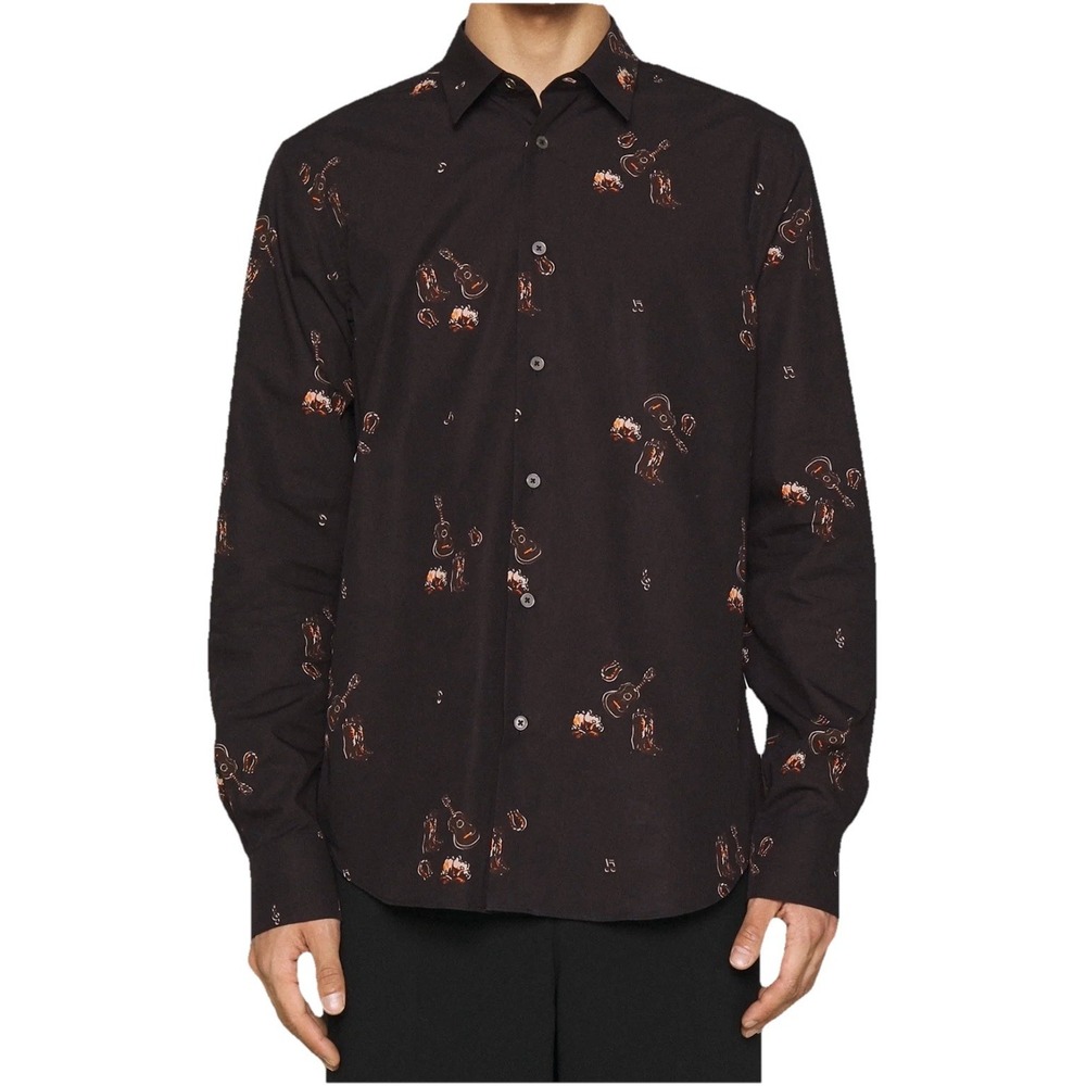 Paul Smith Italy Men's L Designer Shirt Western Country Music All‎ Over Print